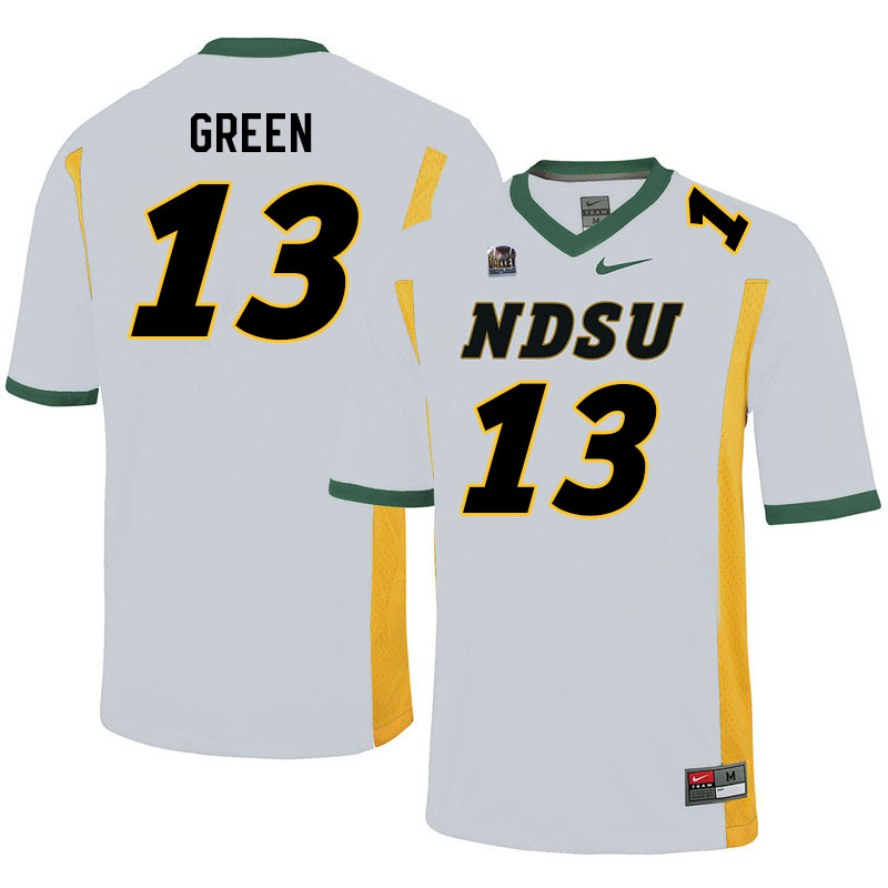 Men #13 Eli Green North Dakota State Bison College Football Jerseys Sale-White